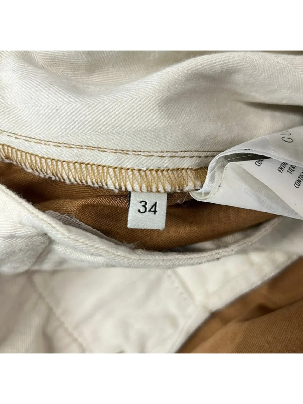 Gucci Pants S Light Brown Straight Chino Button Fly Cotton